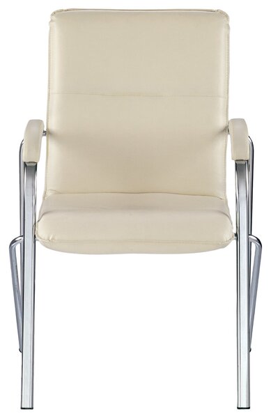 Scaun vizitator MULLER Soft, Crem piele ecologica