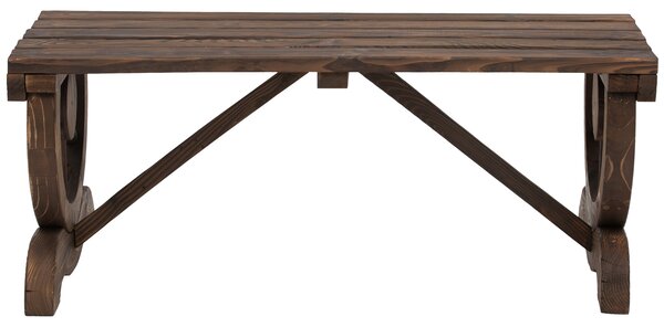 Outsunny Banca de Gradina cu 2 locuri din lemn de molid, Maro 105x50x53cm | Aosom Romania
