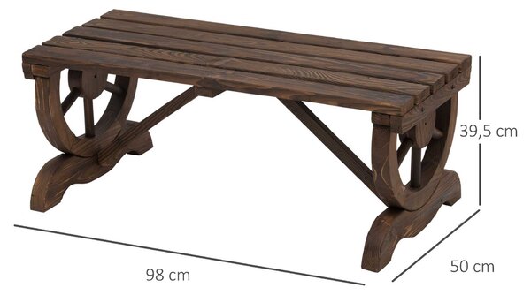 Outsunny Banca de Gradina cu 2 locuri din lemn de molid, Maro 105x50x53cm | Aosom Romania
