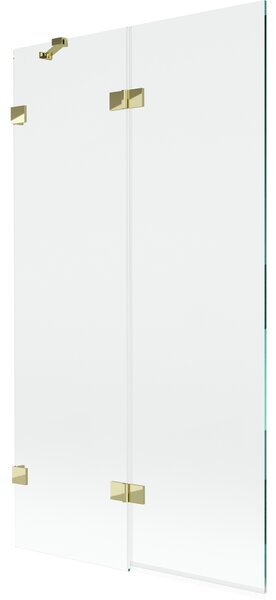 Mexen Lunar paravan de cadă cu 2 aripi, stânga 100 x 150 cm, transparent, auriu - 897-100-100-50-00-L