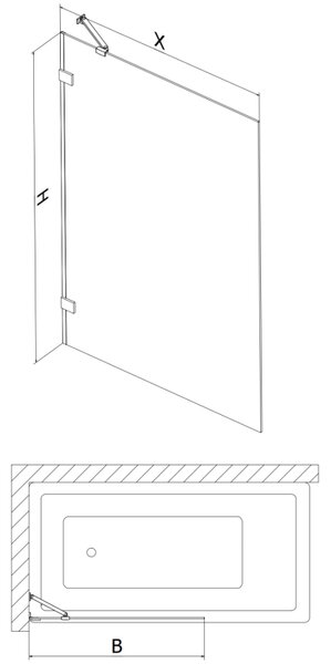 Mexen Lunar paravan de baie cu 1 panou 90 x 150 cm, transparent, cupru periat - 897-090-000-65-00