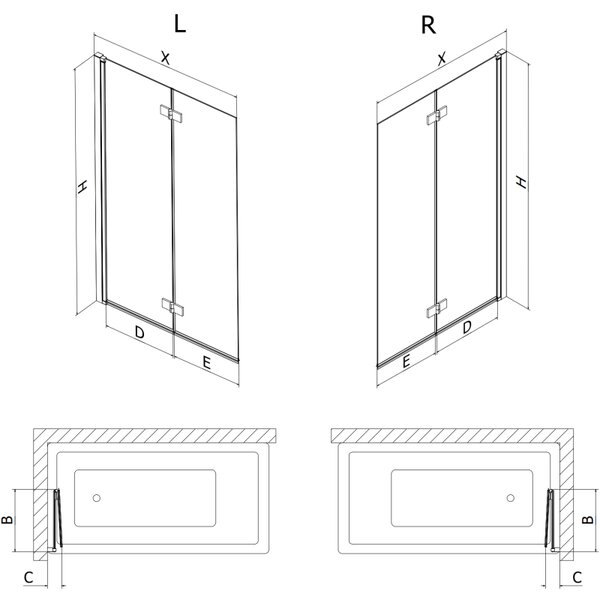 Mexen Mist paravan de duș cu 2 canaturi, dreapta 80 x 150 cm, transparent, cupru periat - 8A9-080-002-65-00-P