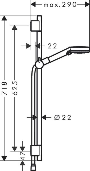 Hansgrohe Vernis set de duș perete negru 26423670