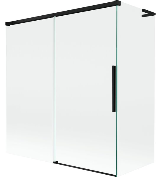 Mexen Rox L paravan de cadă culisant pe 2 căi 150 + 70 x 150 cm, transparent, negru - 8C9L-150-070-70-00