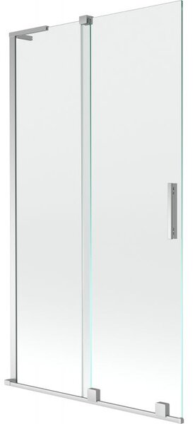 Mexen Velar L paravan de cadă cu 2 panouri culisante 100 x 150 cm, transparent, crom - 896-100-003-01-01