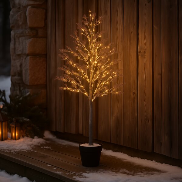 Brad de Crăciun pentru exterior, lampă de podea, 120 cm, cu LED și timer IP44 - Fuyu