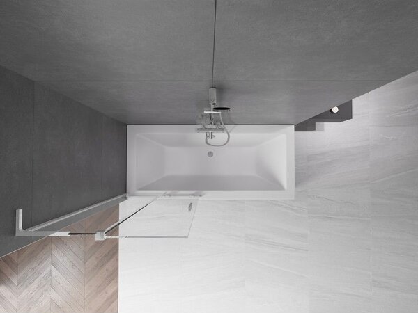 Mexen Velar L paravan de cadă cu 2 uși culisante 80 x 150 cm, transparent, crom - 896-080-003-01-01