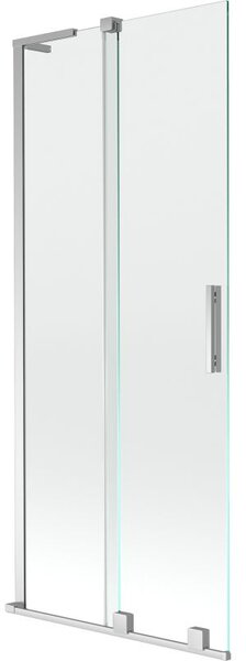 Mexen Velar L paravan de cadă cu 2 uși culisante 80 x 150 cm, transparent, crom - 896-080-003-01-01