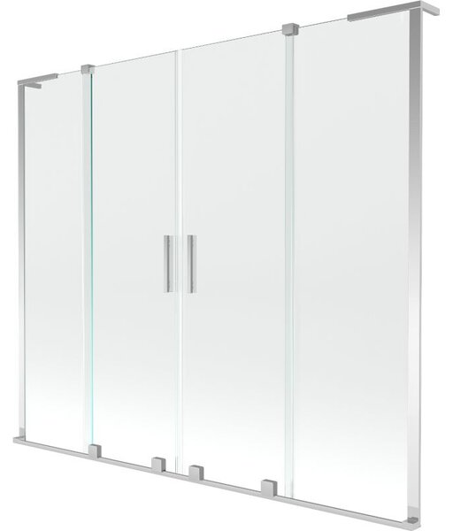 Mexen Velar L Duo paravan cadă cu 2 canaturi glisante 180 x 150 cm, transparent, crom - 896-180-003-02-01