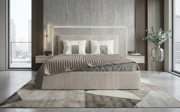 Set dormitor Malibu Bej cu dulap Atlantic 150 cm Wenge