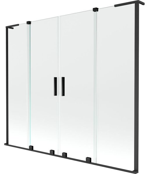 Mexen Velar L Duo paravan pentru baie, cu 2 uși glisante, 170 x 150 cm, transparent, negru - 896-170-003-02-70