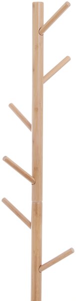 HOMCOM Bancă hol, cu un Cuier în Bambus, Design Modern, Spațiu de Depozitare, Alb și Lemn, 80x30x180 cm | Aosom Romania