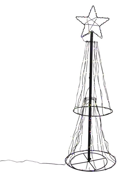 Lampă de podea de Crăciun Neagră Brad 150cm incl. LED RGB cu Timer IP44 - Ugoku