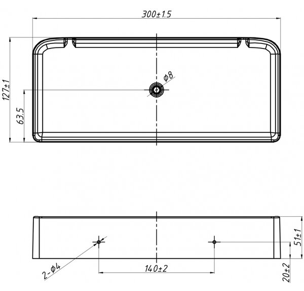 Mexen X-Wall-S, raft de perete SMC 30 x 12,7 cm, alb, 1901301305