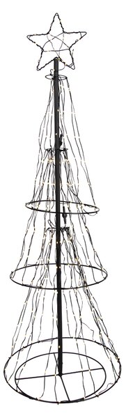 Lampă de podea de Crăciun neagră în formă de copac 150 cm, cu LED și timer IP44 - Ugoku