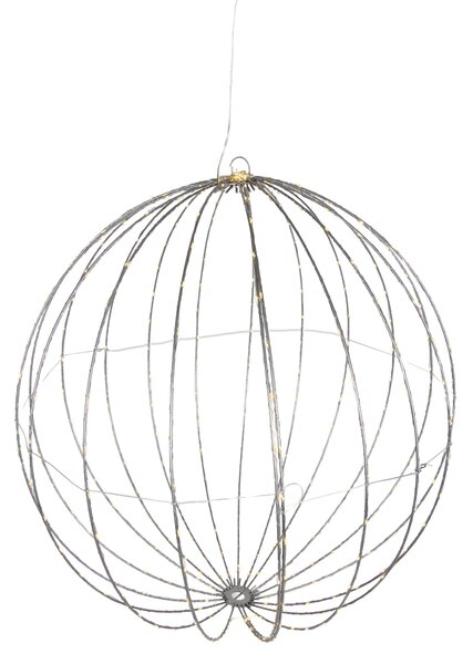 Lampă suspendată de Crăciun tip glob alb 60 cm, cu LED și timer IP44 - Nobi