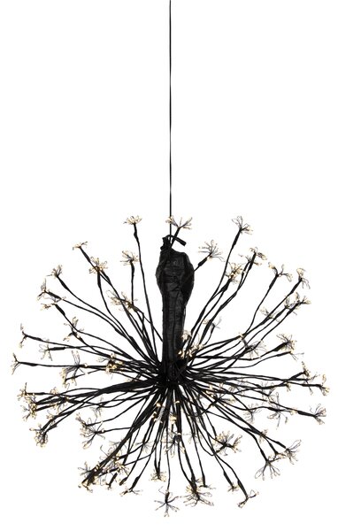 Lampă suspendată de Crăciun sferică neagră 60 cm, cu LED și temporizator IP44 - Nobu