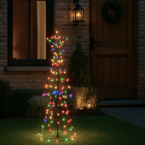 Lampă de podea de Crăciun Neagră Brad 150cm incl. LED RGB cu Timer IP44 - Ugoku
