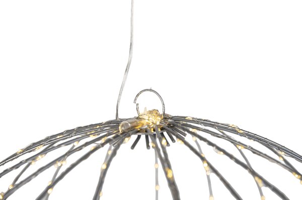 Lampă suspendată de Crăciun tip glob alb 60 cm, cu LED și timer IP44 - Nobi