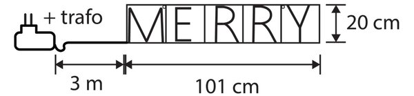 Lampă de perete de Crăciun neagră MERRY incl. LED cu temporizator IP44 - Yoro