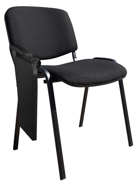 Scaun vizitator GOA BLACK cu masuta, Negru stofa cagliari
