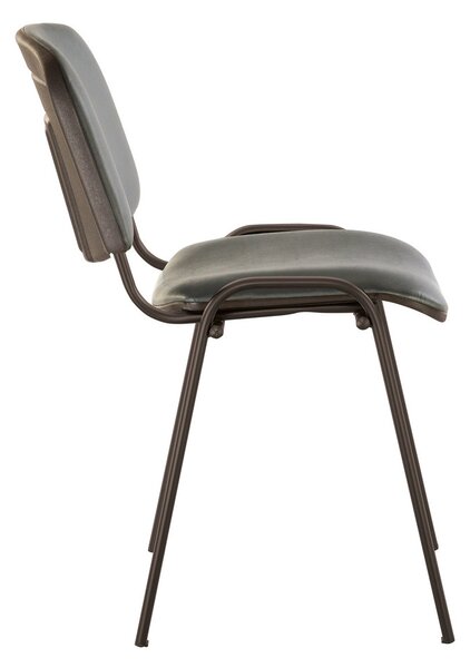 Scaun vizitator GOA BLACK, Gri piele ecologica