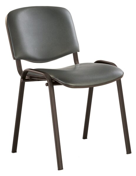 Scaun vizitator GOA BLACK, Gri piele ecologica
