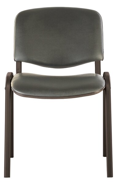 Scaun vizitator GOA BLACK, Gri piele ecologica