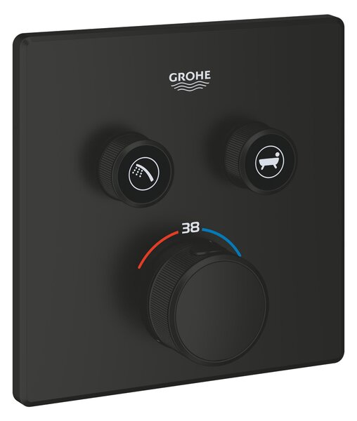 Grohe Grohtherm SmartControl baterie cadă-duș ascuns cu termostat negru 291242430