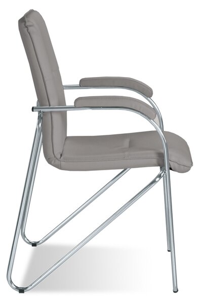 Scaun vizitator MULLER Soft, Gri piele ecologica