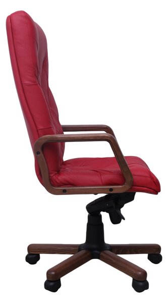 Scaun directorial HAVANA EXTRA, Rosu piele naturala