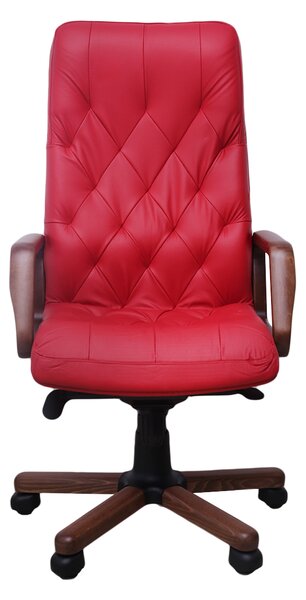 Scaun directorial HAVANA EXTRA, Rosu piele naturala