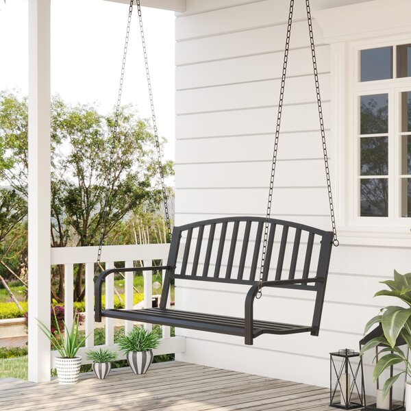Balansoar Suspendat de Gradina Outsunny din Metal Negru | AOSOM RO