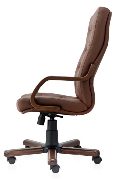 Scaun directorial ATLAS EXTRA piele naturala, Maro inchis