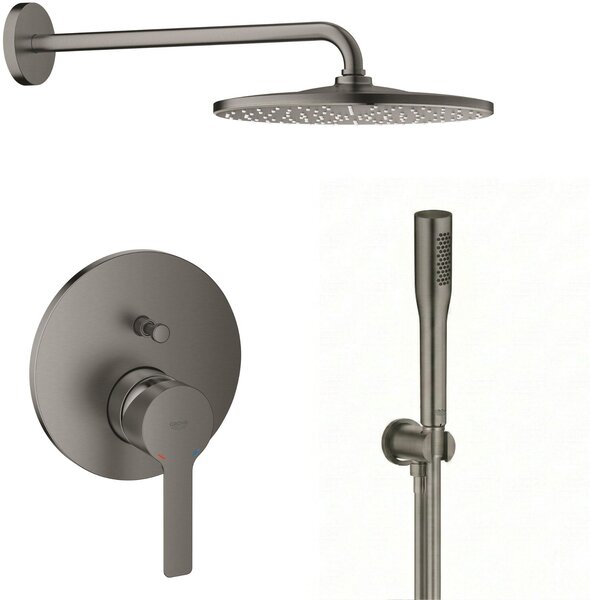 Set cap de duș cu braț Grohe Rainshower 26558AL0, baterie cadă-duș Grohe Lineare 24064AL1, 26658AL0, 27400AL0, 28362A01