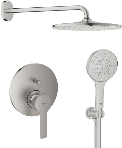 Set cap de duș cu braț Grohe Rainshower 26558DC0, baterie cadă-duș Grohe Lineare 24064DC1, 26574DC0, 26658DC0, 28362DC1