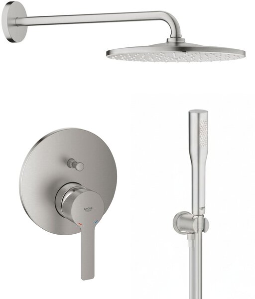 Set cap de duș cu braț Grohe Rainshower 26558DC0, baterie cadă-duș Grohe Lineare 24064DC1, 26658DC0, 27400DC0, 28362DC1