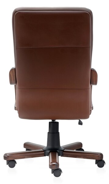 Scaun directorial ATLAS EXTRA piele naturala, Maro inchis