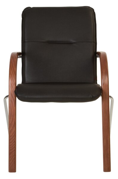 Scaun vizitator FANCY, Negru piele ecologica