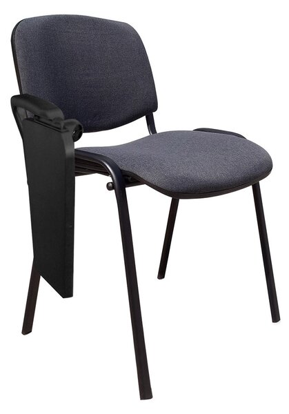 Scaun vizitator GOA BLACK cu masuta, Gri inchis stofa cagliari