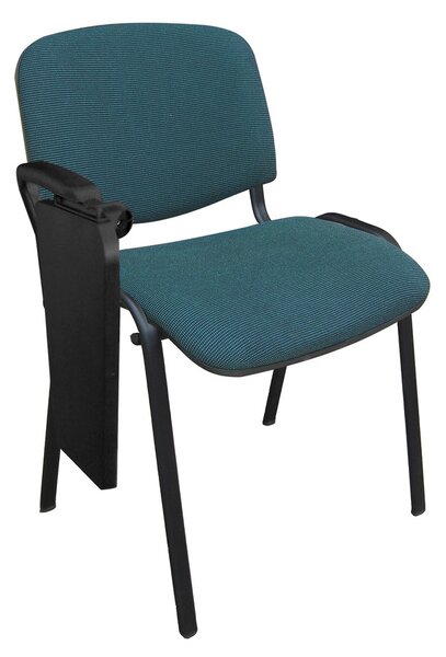 Scaun vizitator GOA BLACK cu masuta, Negru-verde stofa cagliari