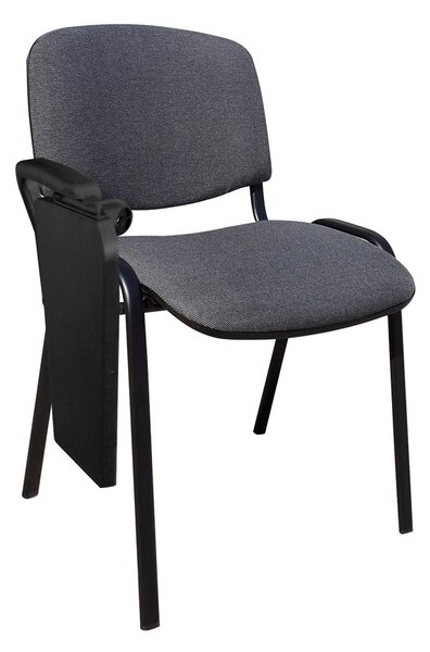 Scaun vizitator GOA BLACK cu masuta, Negru-gri stofa cagliari