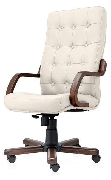 Scaun directorial ATLAS EXTRA piele naturala, Crem