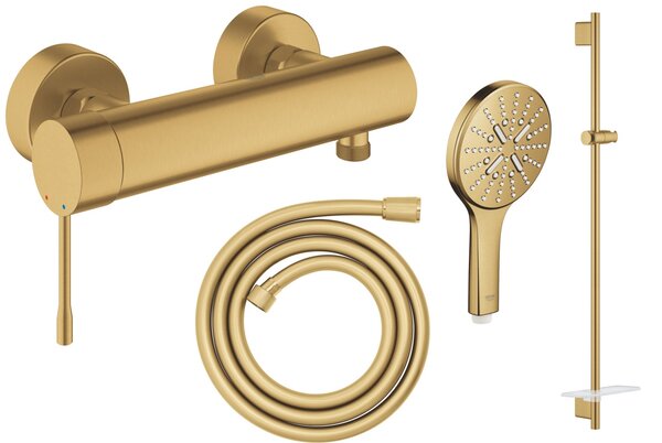 Set baterie de duș Grohe Essence 33636GN1, bară de duș Grohe Rainshower 26603GN0, 26574GN0, 28388GL1