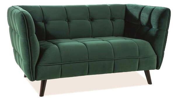 Canapea catifea, 2 locuri Culoare Verde / Wenge, CASTELLO 2 VELVET