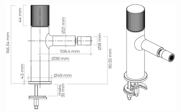 Oltens Hamnes baterie bideu stativ cupru periat 31305610