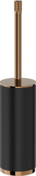 Mexen Triv, perie de toaletă de perete, negru mat / auriu roz, 70A33073-60B