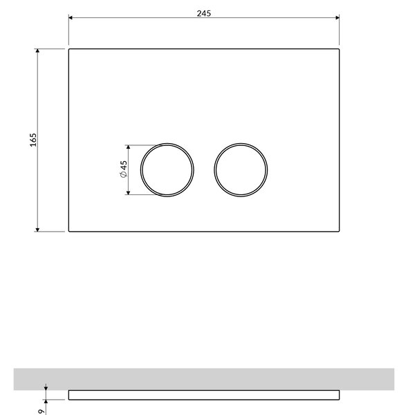 Omnires Steel-R45 buton de spălare pentru WC || ST45PS1CPB