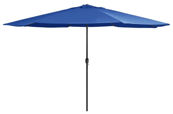 Umbrelă de soare de exterior, stâlp metalic, azuriu, 400 cm