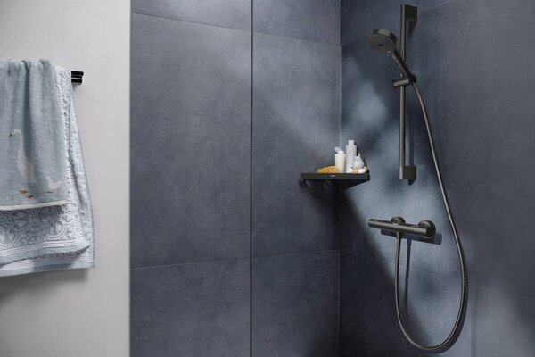 Hansgrohe Ecostat Fine baterie de duș perete cu termostat crom-negru 13324340